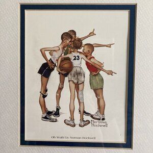 1951 Norman Rockwell Sports Print Trio Framed – First Down, Cheer Up, OK Varsity